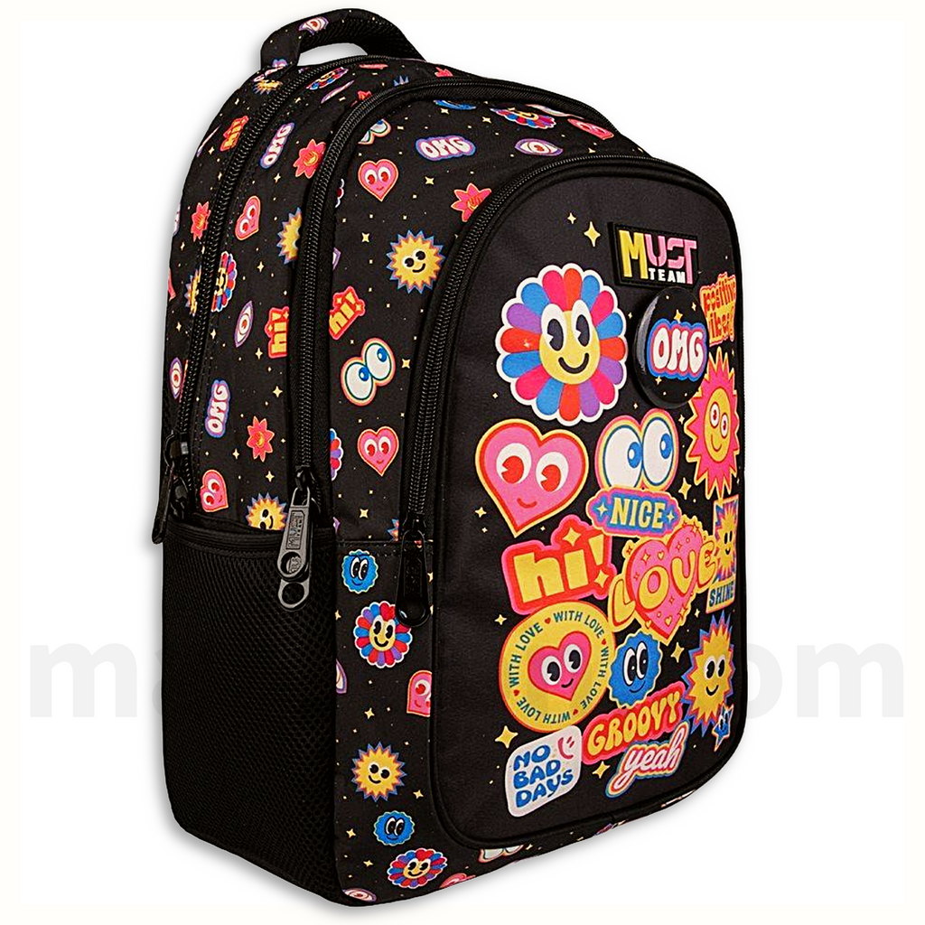 Must Backpack Team Xpression Stickers 3 Cases - Σχολική Τσάντα Πλάτης Δημοτικού 3 Θήκες