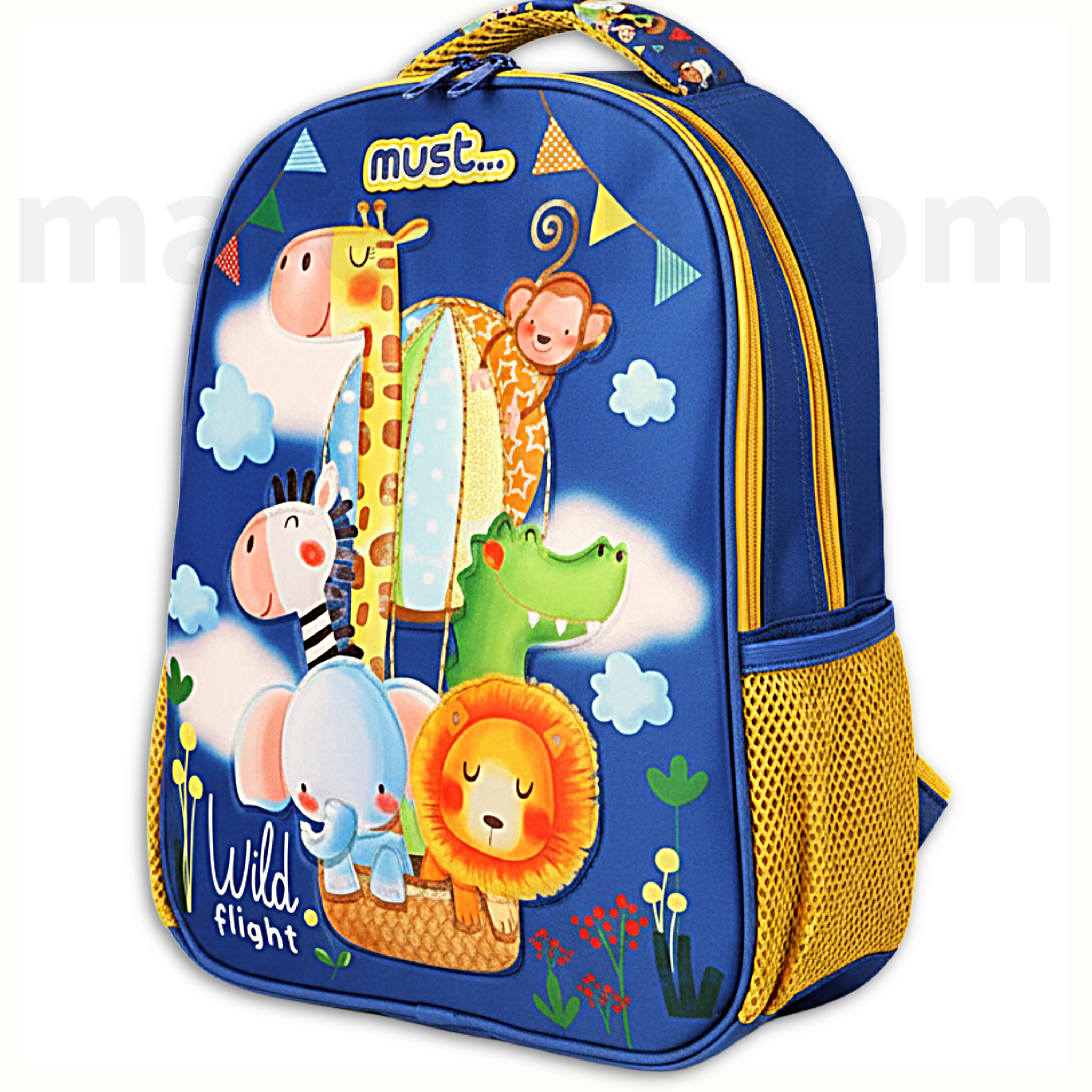 Must Backpack Zoo Animals 2 Compartments - Σχολική Τσάντα Πλάτης 2 Θήκες