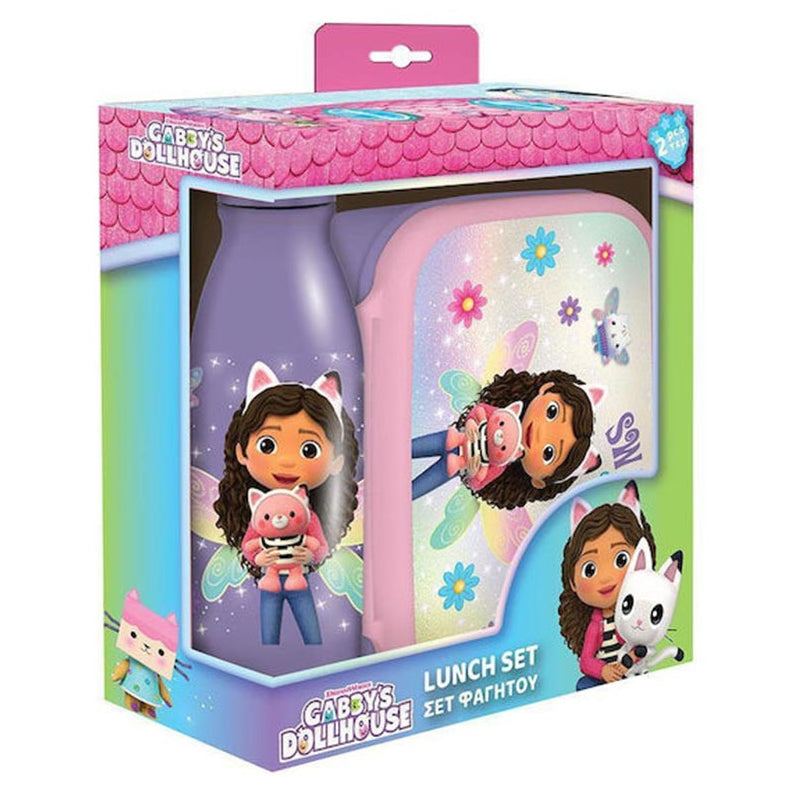 Must Lunch Box Set 800ml & Water Bottle 500ml Gabby's Dollhouse - Παιδικό Σετ Φαγητοδοχείο & Παγούρι Αλουμινίου