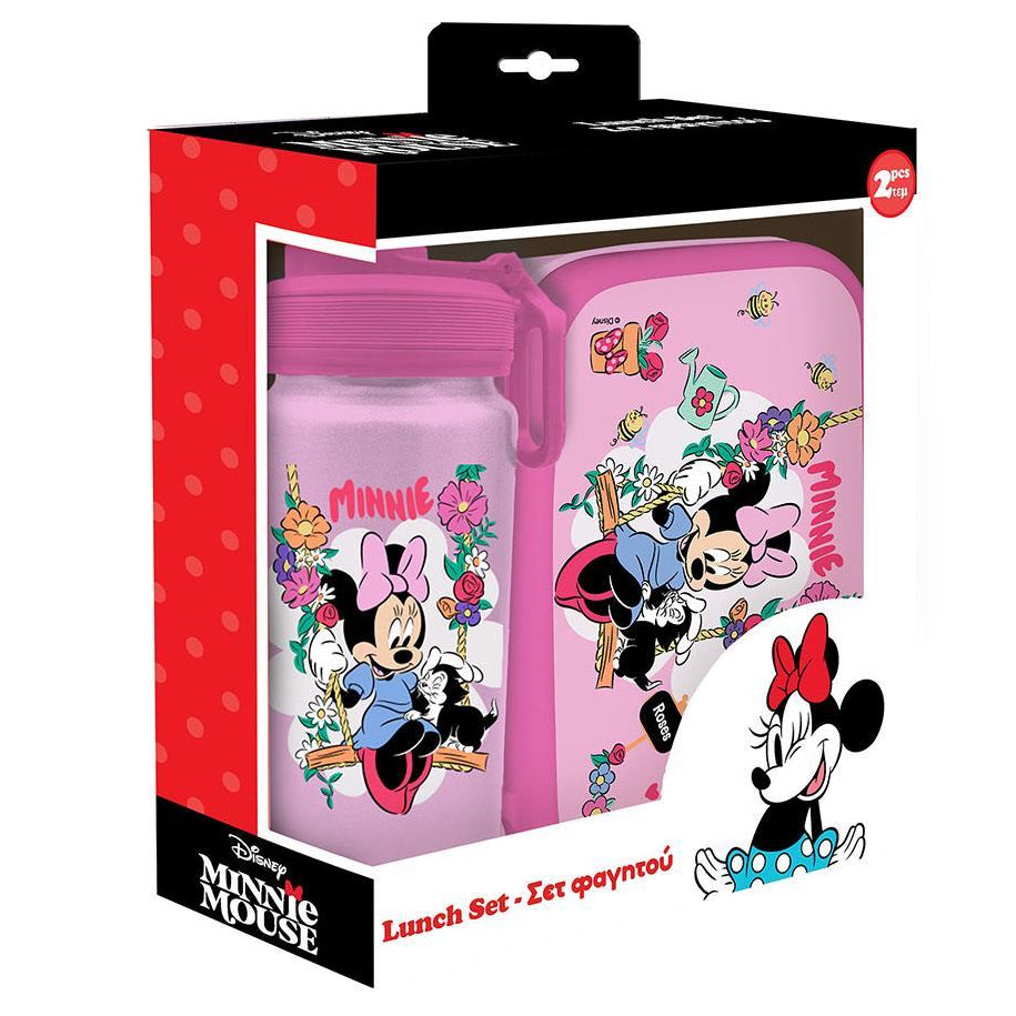 Must Minnie Food Container PP 800ml and Aluminium Water Bottle 500ml Set - Σετ Φαγητοδοχείο PP και Παγούρι Αλουμινίου