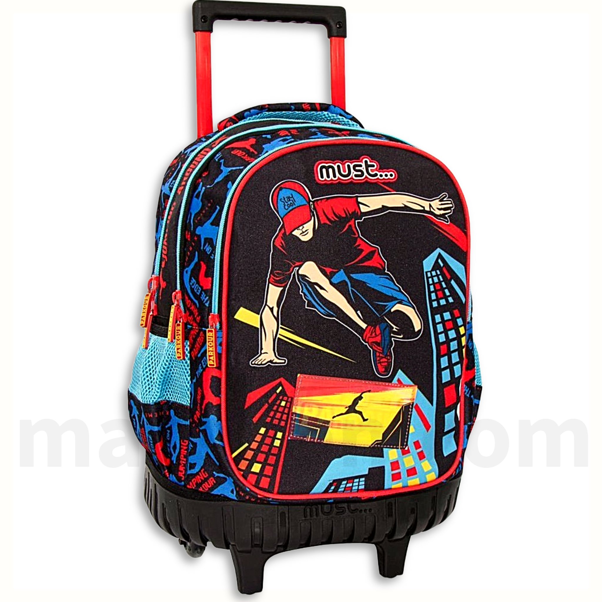 Must Parkour School Trolley Bag 3 Compartments - Σχολική Τσάντα Τρόλεϊ Δημοτικού