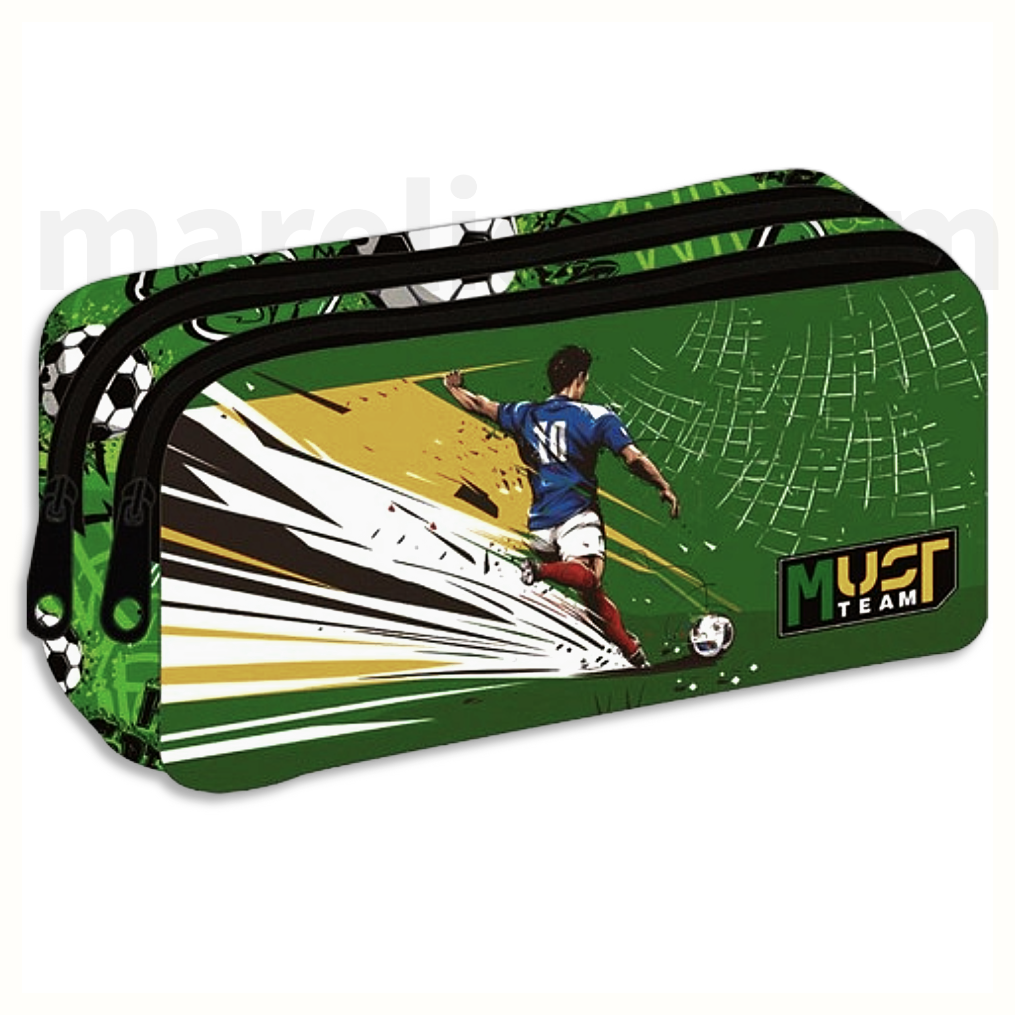 Must Pencil Case Barrel Monochrome Football, 2 Cases - Κασετίνα Βαρελάκι 2 Θήκες 
