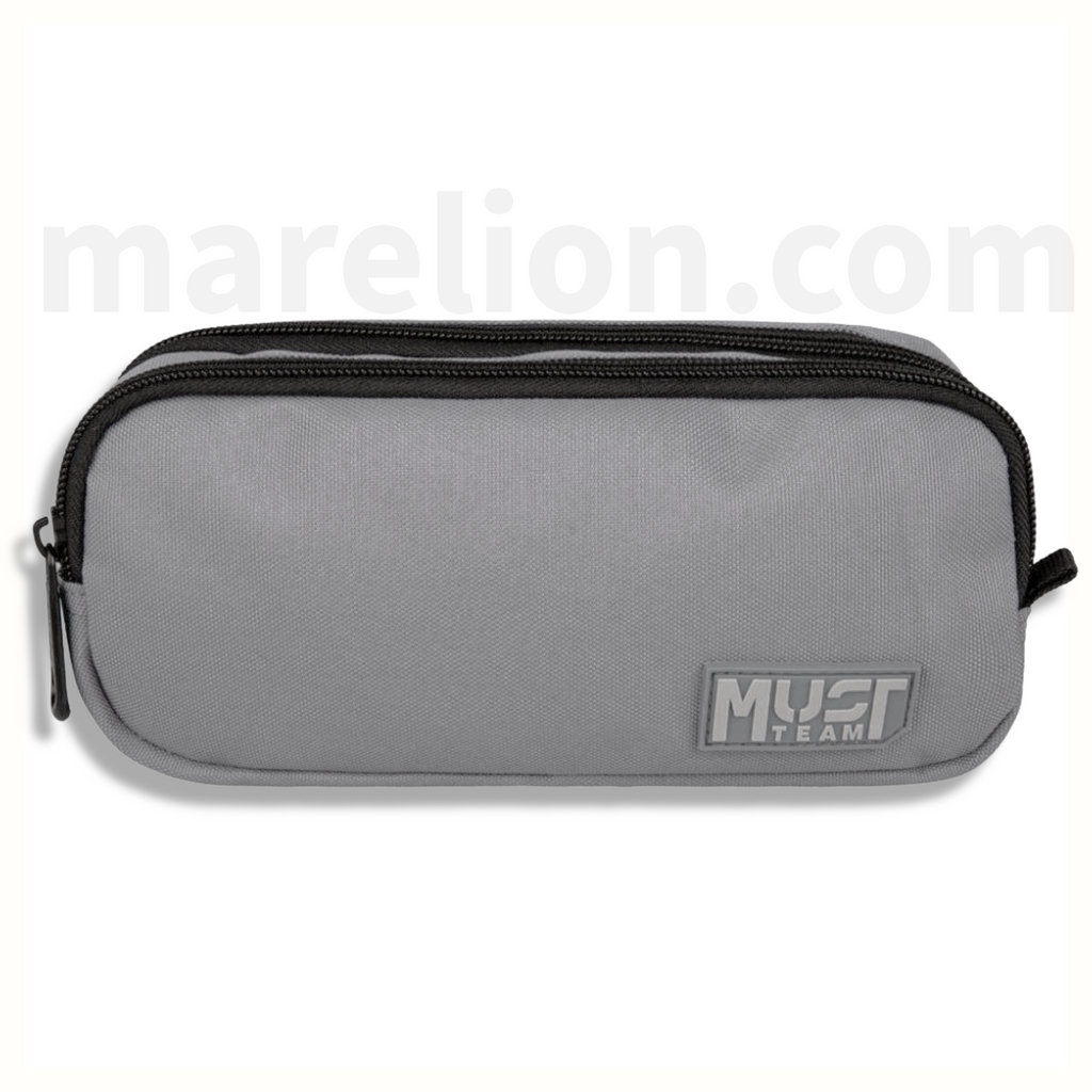 Must Pencil Case Barrel Monochrome Grey, 2 Cases - Κασετίνα Βαρελάκι 2 Θήκες