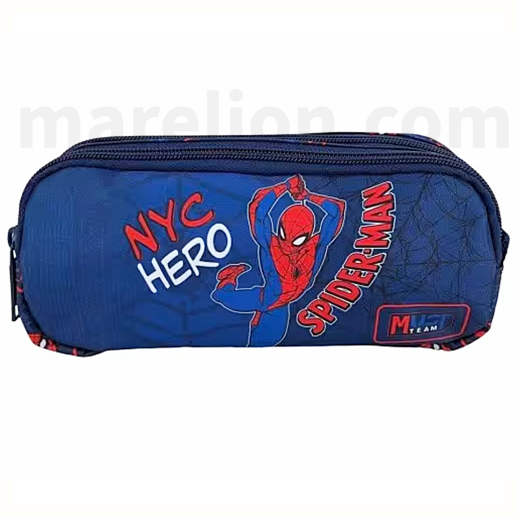 Must Pencil Case Barrel Monochrome Spiderman, 2 Cases - Κασετίνα Βαρελάκι 2 Θήκες