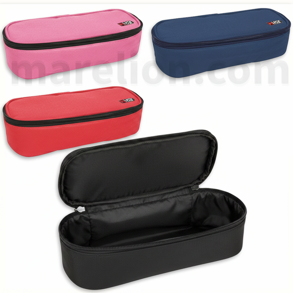 Must Pencil Case Oval Barrel 1 Compartment 4 Colors - Σχολική Κασετίνα Οβάλ Βαρελάκι Μονόχρωμη
