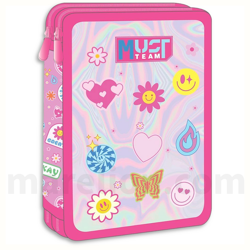 Must Pencil Case Perfect Day 2 Zip Full - Σχολική Κασετίνα Διπλή Γεμάτη 2 Φερμουάρ