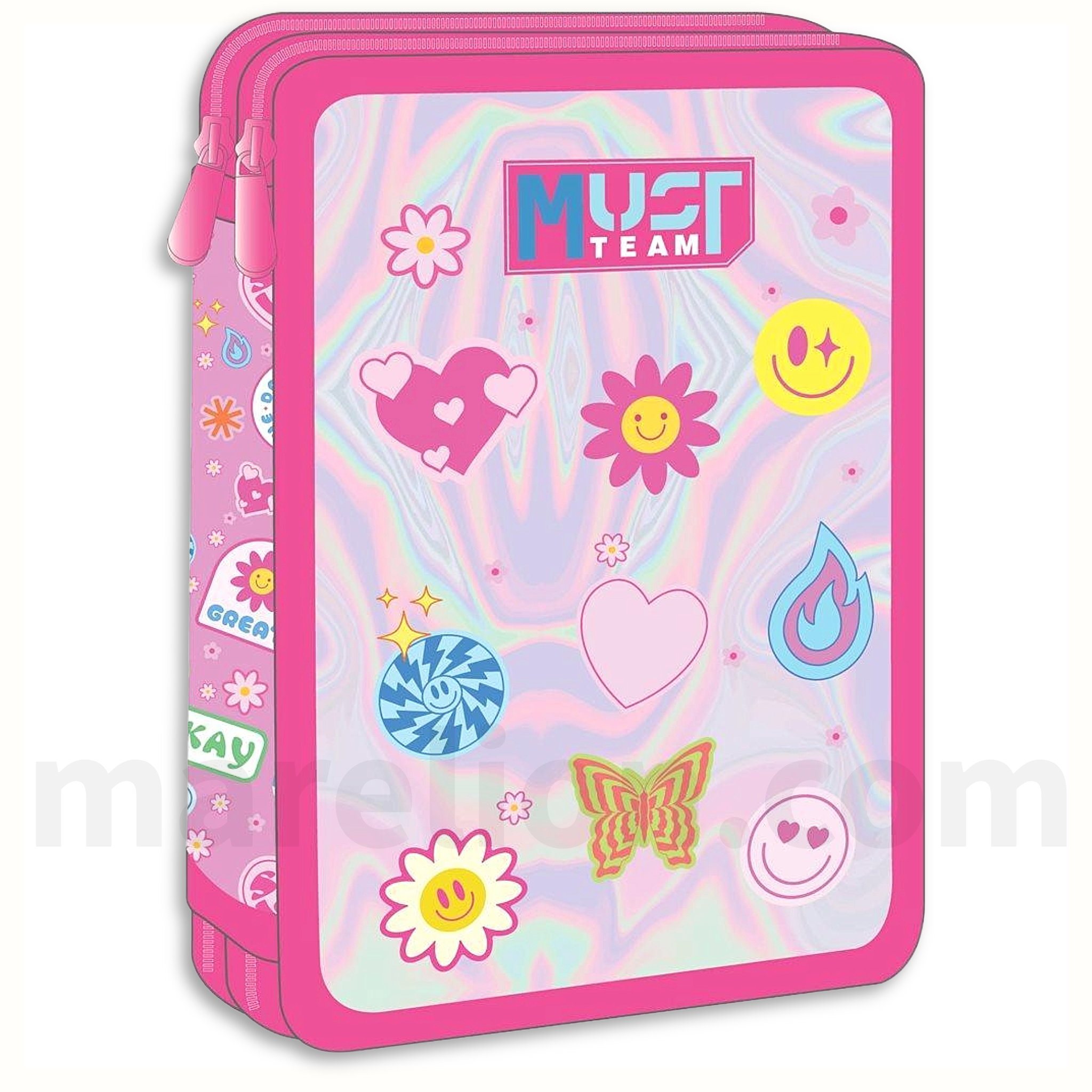 Must Pencil Case Perfect Day 2 Zip Full - Σχολική Κασετίνα Διπλή Γεμάτη 2 Φερμουάρ