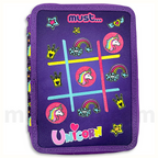 Must Pencil Case Unicorn 2 Zip Full - Σχολική Κασετίνα Διπλή Γεμάτη 2 Φερμουάρ