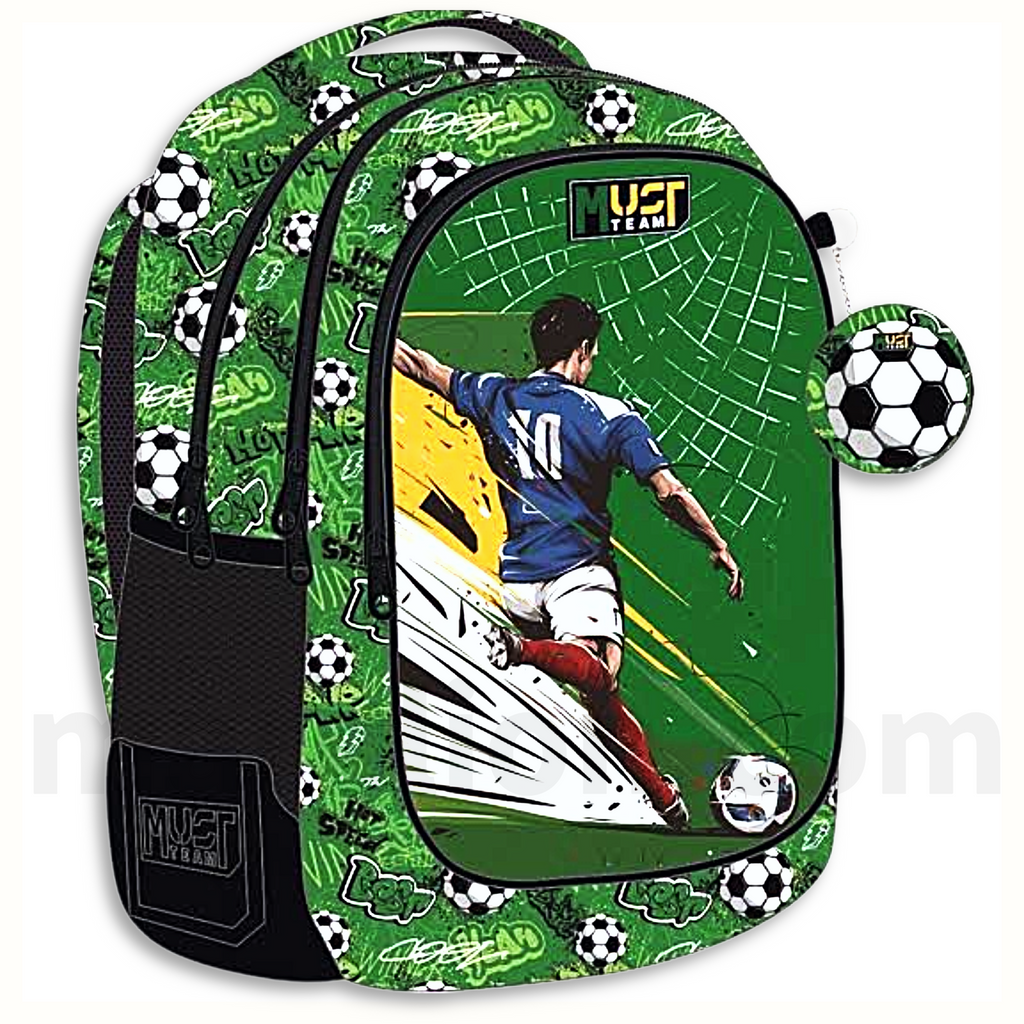 Must School Backpack Football 3 Cases - Σχολική Τσάντα Πλάτης Δημοτικού 3 Θήκες