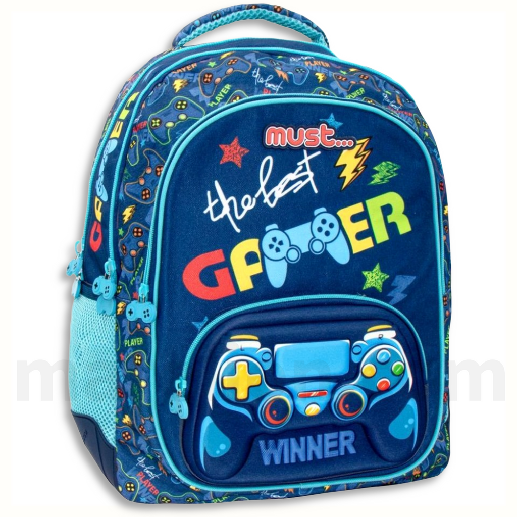Must School Backpack Gamers 3 Cases - Σχολική Τσάντα Πλάτης Δημοτικού 3 Θήκες