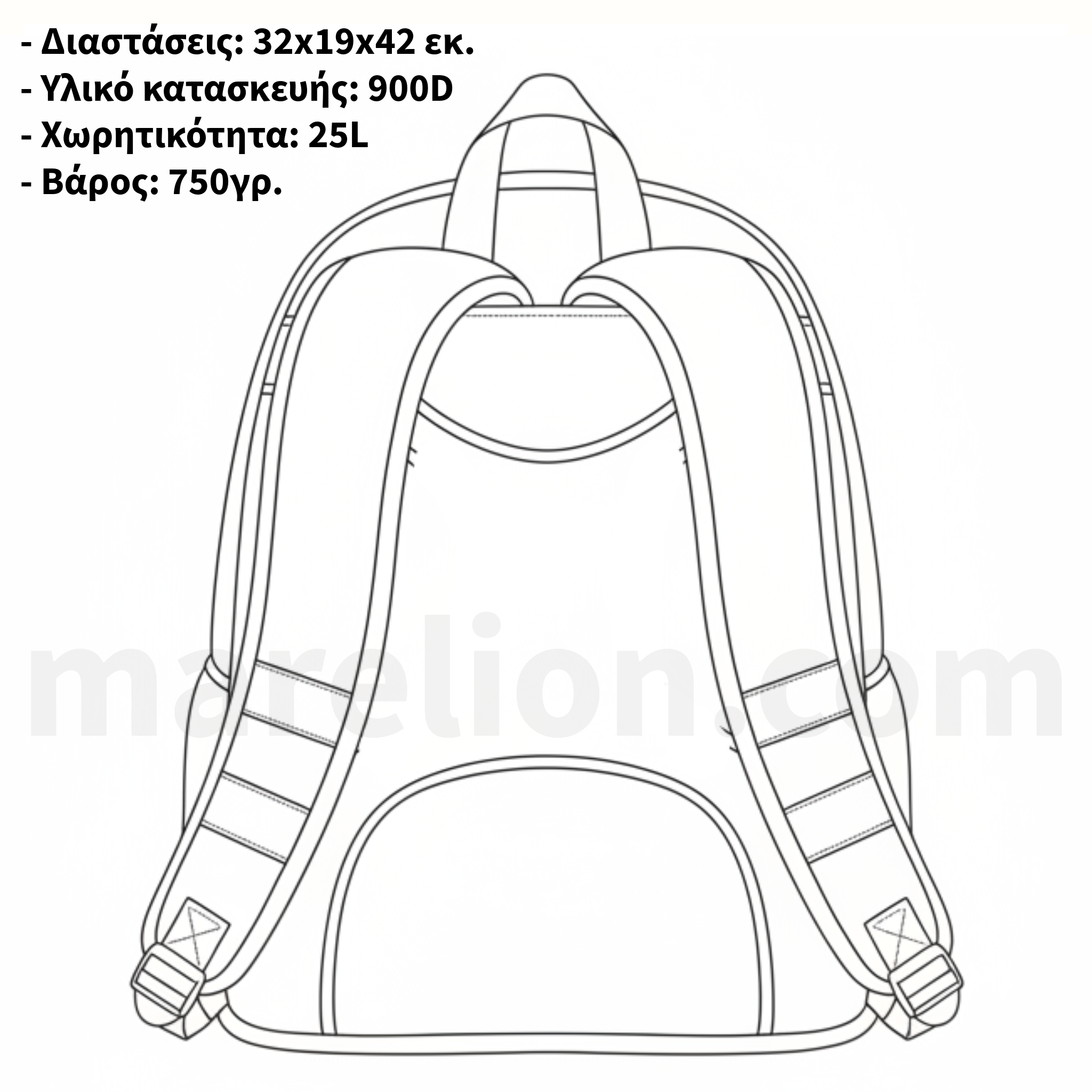 Must Team Backpack Monochrome Classic 2 Compartments Black - Σακίδιο Πλάτης 2 Θέσεων