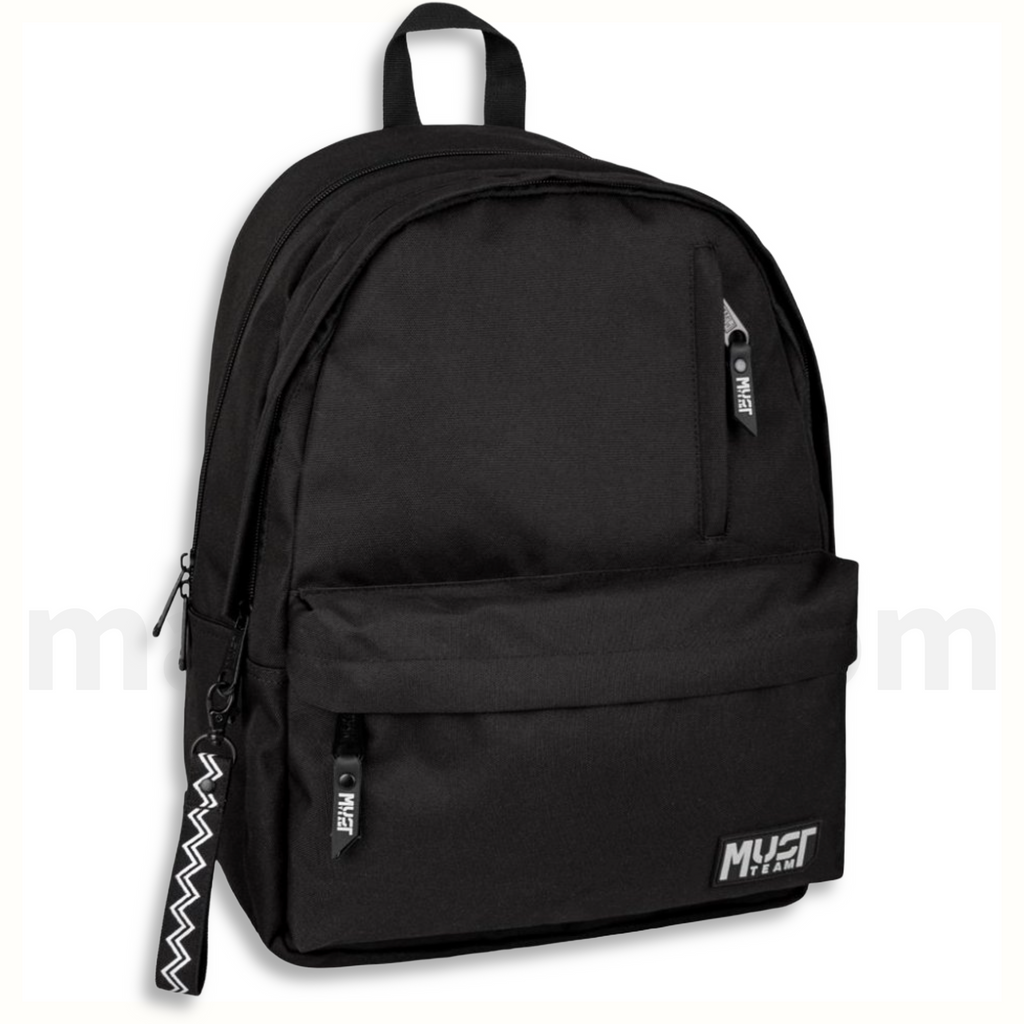 Must Team Backpack Monochrome Classic 2 Compartments Black - Σακίδιο Πλάτης 2 Θέσεων