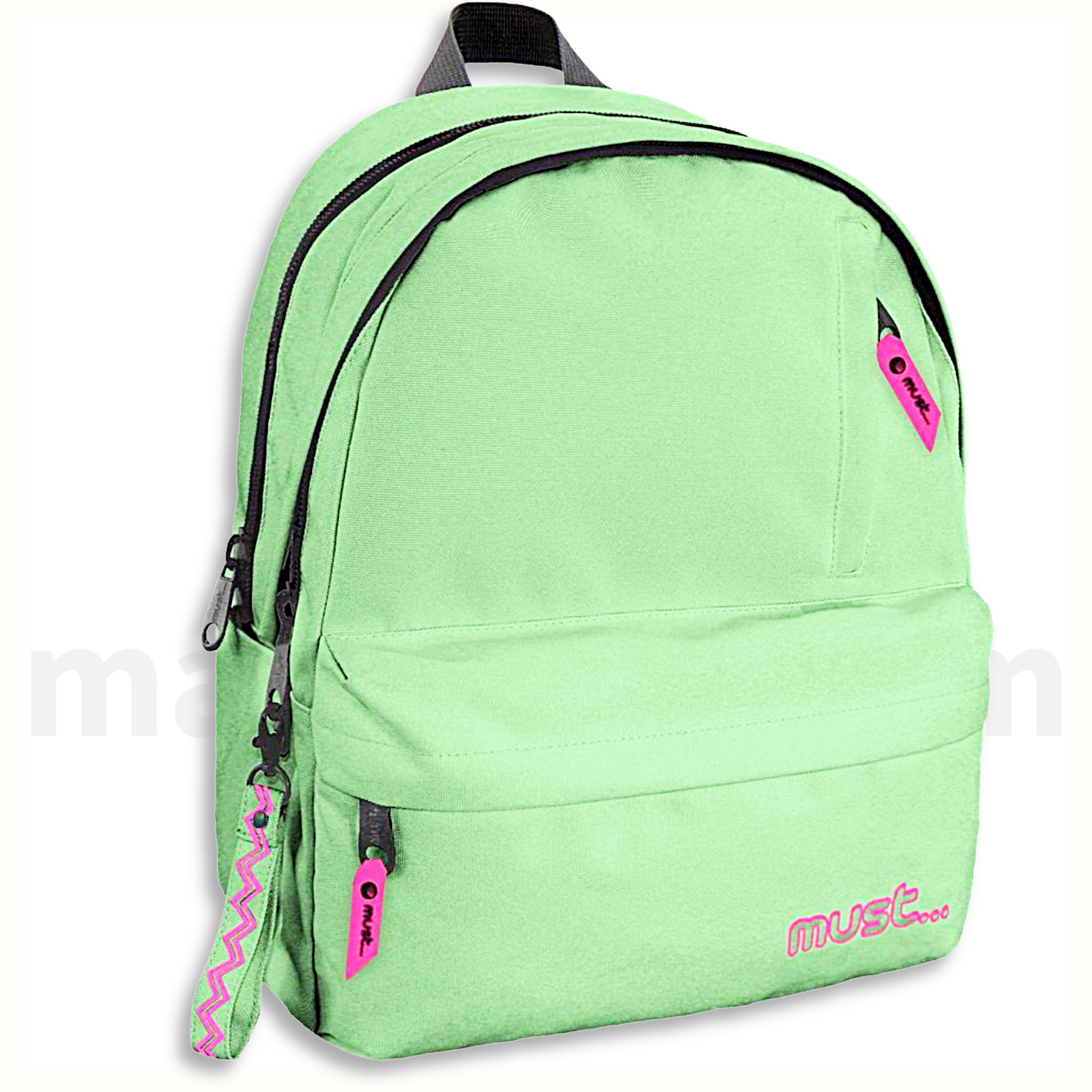 Must Team Backpack Monochrome Classic 2 Compartments Bright Green - Σακίδιο Πλάτης 2 Θέσεων