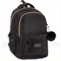 Must Teen Backpack Black 3 Compartments - Σχολική Τσάντα Πλάτης Εφήβων 3 Θήκες  Μαύρο