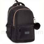Must Teen Backpack Black 3 Compartments - Σχολική Τσάντα Πλάτης Εφήβων 3 Θήκες  Μαύρο