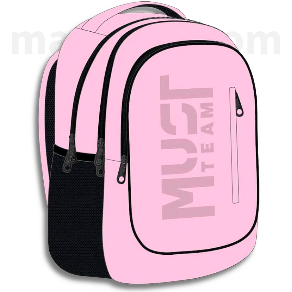 Must Teen Backpack Team Pink, 4 Compartments - Σχολική Τσάντα Πλάτης ροζ 4 Θήκες