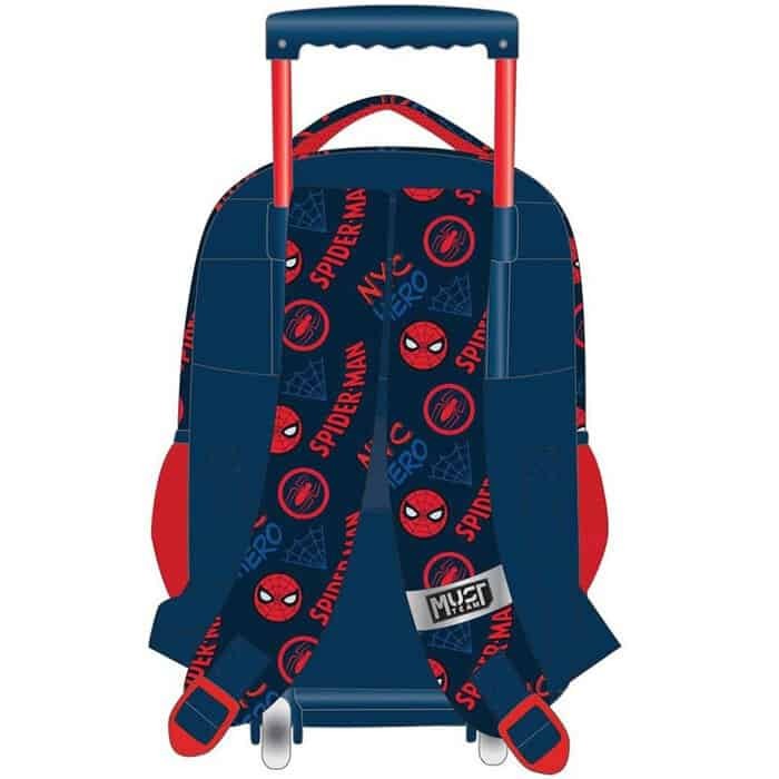 Must Trolley School Bag Spiderman 3 Pockets