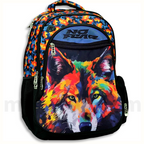 No Fear Backpack Oval Colored Wolf - Σχολική Τσάντα Πλάτης Δημοτικού 4 Θήκες