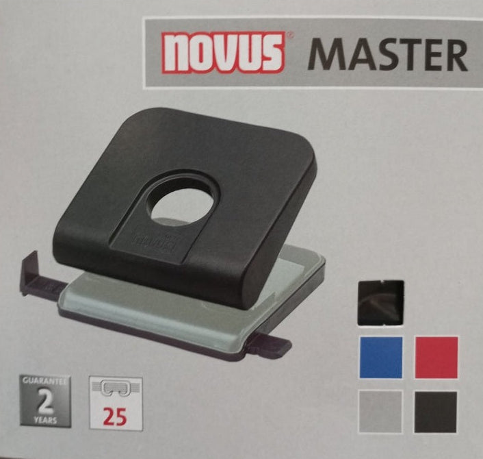 Novus 2 Hole Punch 25 Sheets Master Black - High quality - Τρυπητήρι Γραφείου
