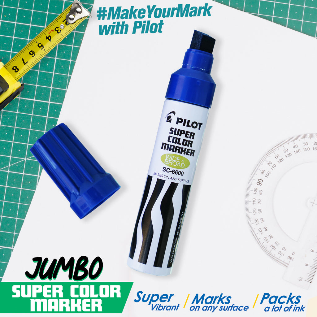 Pilot Jumbo Permanent Marker SCA-6600 12mm Extra Broad Assorted Colors - Μαρκαδόρος Ανεξίτηλος 4 Χρώματα