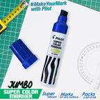 Pilot Jumbo Permanent Marker SCA-6600 12mm Extra Broad Assorted Colors - Μαρκαδόρος Ανεξίτηλος 4 Χρώματα