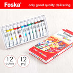 Acrylic Colour Set 12 Colors x 12ml - Σετ Ακρυλικών Χρωμάτων 12 Τεμαχίων
