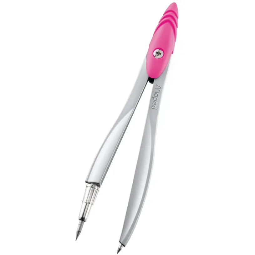 Maped Study Compass 11cm with 2mm Lead , Pink | Green - Διαβήτης σε 2 Χρώματα - Γεωμετρικά Όργανα