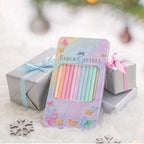 Faber-Castell Sparkle Pastel Colored Pencils 12Pcs - Μολύβια Ποικιλία Χρωμάτων 12 Τεμάχια σε μεταλλική κασετίνα