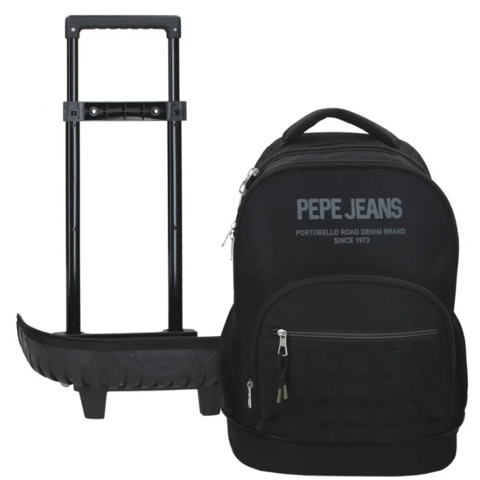 Pepe Jeans Edward Trolley & Backpack with Detachable Wheels - Σχολικό Σακίδιο με Αποσπώμενες Ρόδες