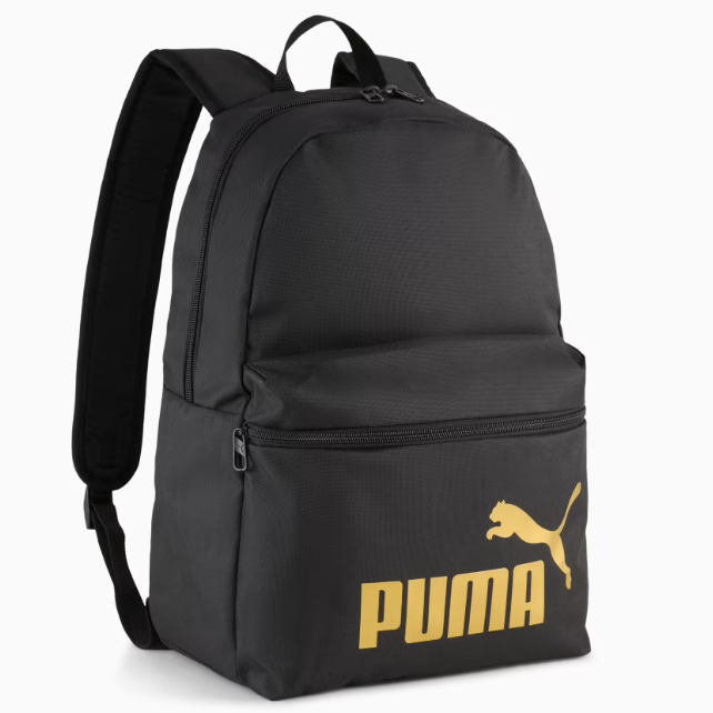 PUMA Phase Backpack 22L, Black and Gold - Σακίδιο Πλάτης Μαύρο με Χρυσό