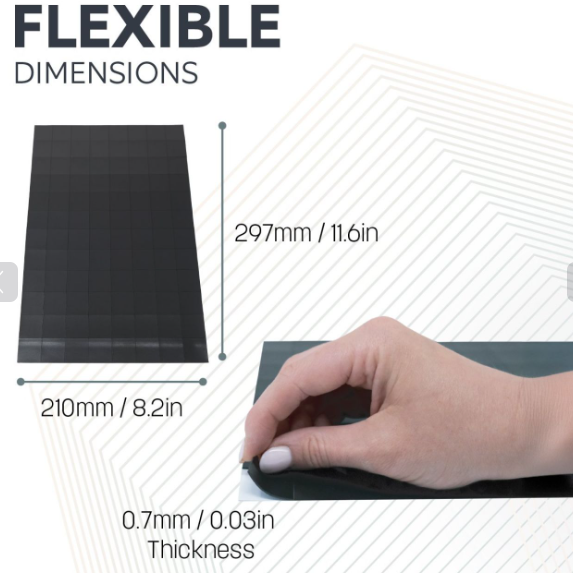 25mm x 25mm Self-Adhesive Flexible Magnetic Squares - 96 per A4 Sheet - Μαγνητικό Φύλλο A4