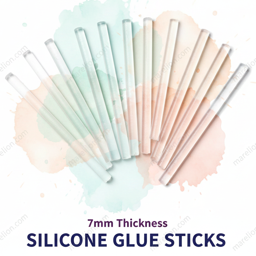 Silicone Glue Sticks 7mm thickness x 100mm long -  Set of 12 for Glue Guns - Ράβδοι Σιλικόνης για το Μικρό Πιστόλι Θερμοκόλλησης