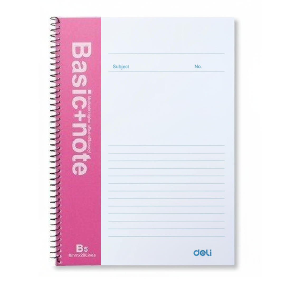 Deli A4 Spiral Soft Cover Ruled Notebook 80 / 100 Sheets - Τετράδιο Σπίραλ Γραμμές - σε 4 Χρωματισμούς