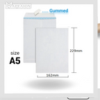 White Paper Envelopes packs A3 / A4 / A5 sizes with gum - Άσπροι Φάκελοι Αλληλογραφίας