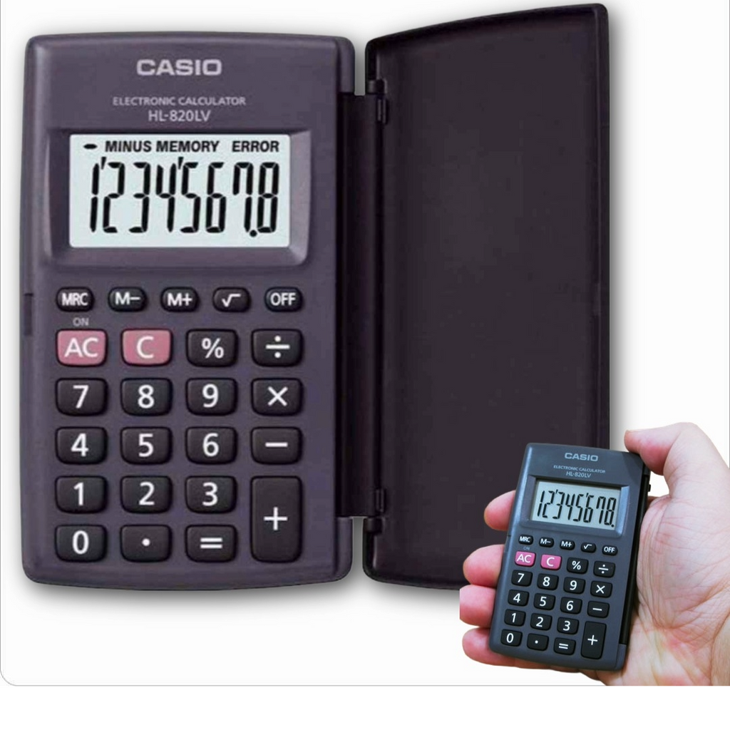 Casio HL-820LV-S BK Pocket Calculator 8 Digits - Αριθμομηχανή Κομπιουτεράκι Τσέπης 8 Ψηφίων