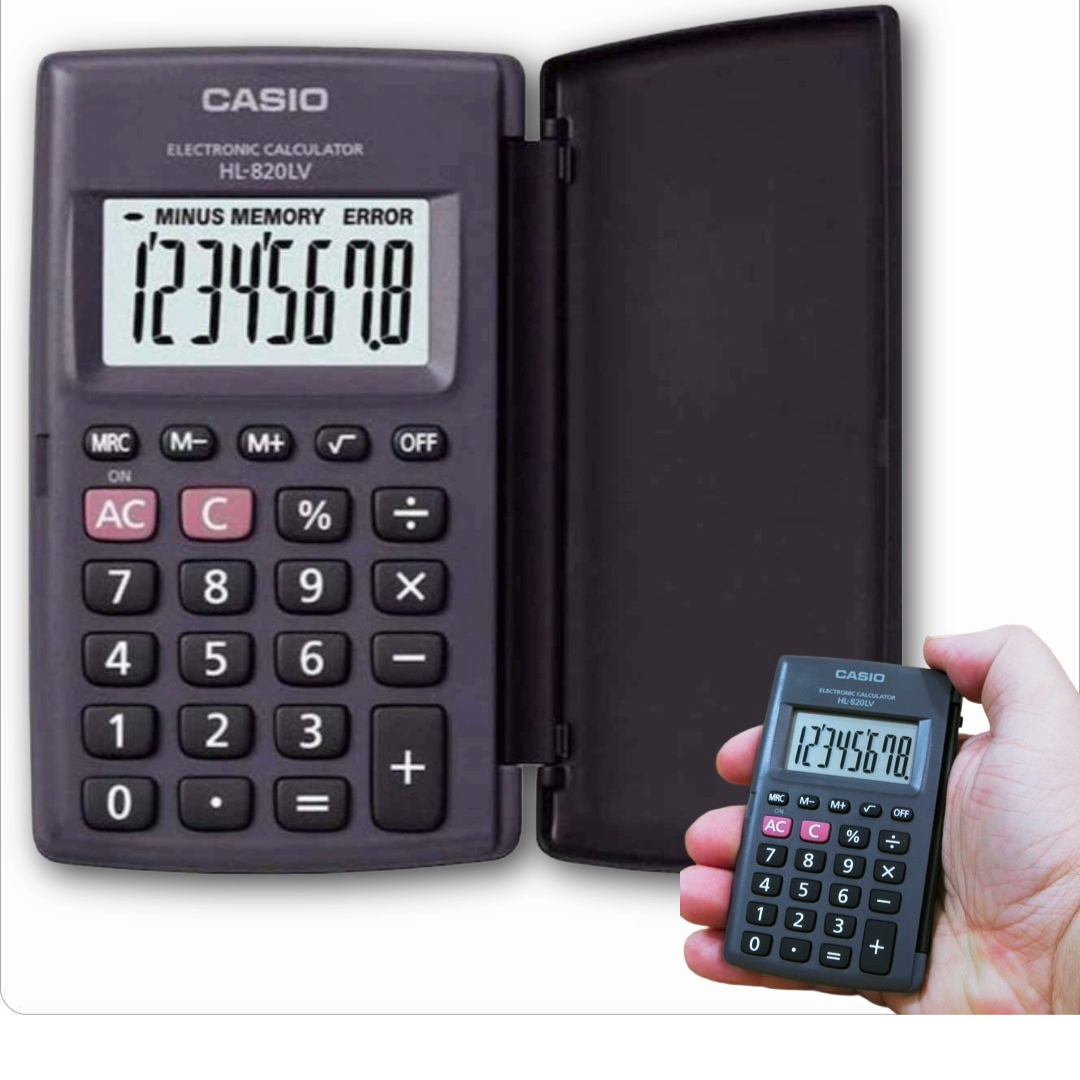 Casio HL-820LV-S BK Pocket Calculator 8 Digits - Αριθμομηχανή Κομπιουτεράκι Τσέπης 8 Ψηφίων