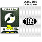 SMART Printer Labels A4 25.4x10mm 189 Labels/Sheet 100 Sheets - Ετικέτες Εκτυπωτή Λευκές Αυτοκόλλητες