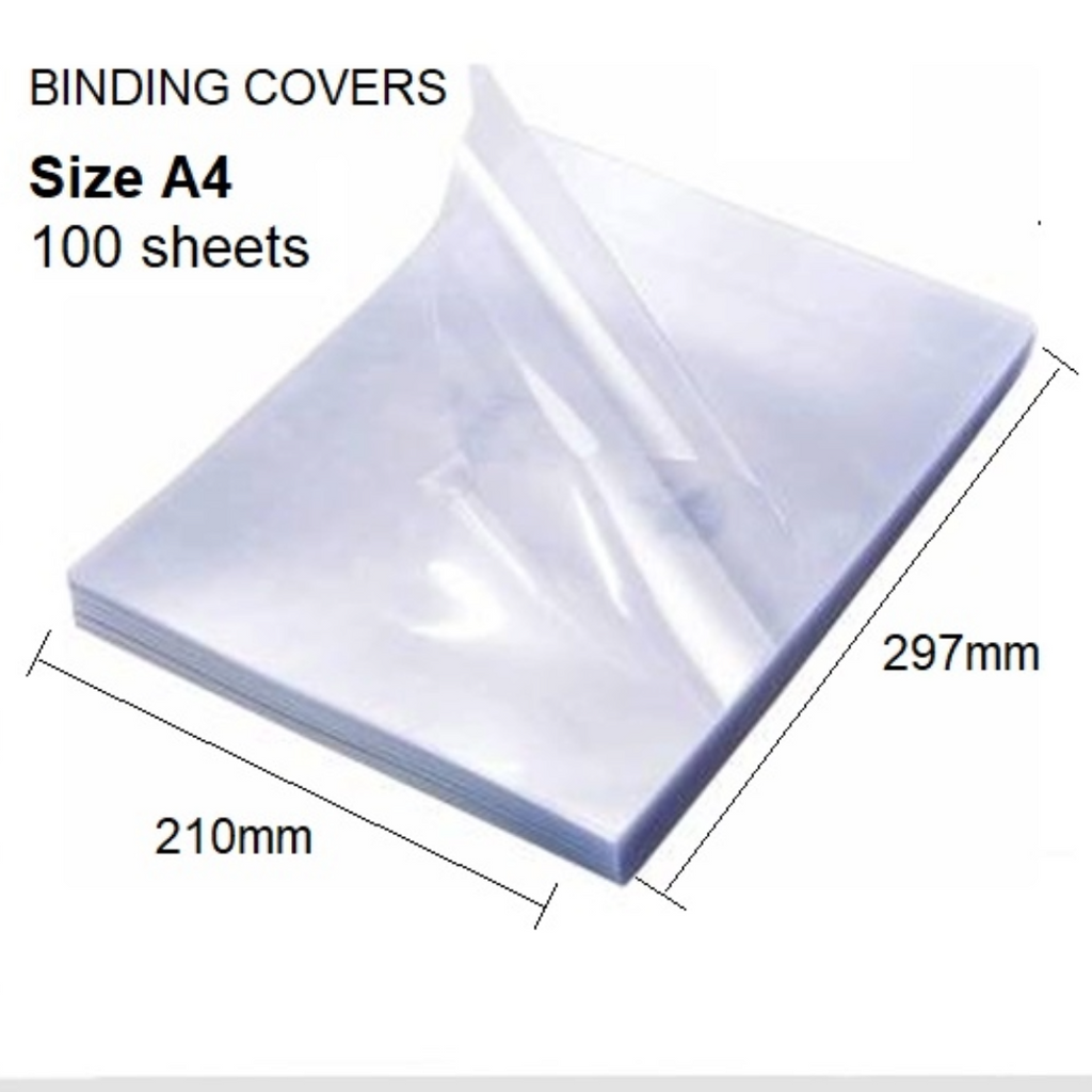 Clear PVC Sheets A4 / A3 sizes, 200 Micron x100 Pack, Spiral cover and Binding - Διαφάνειες Σπιράλ