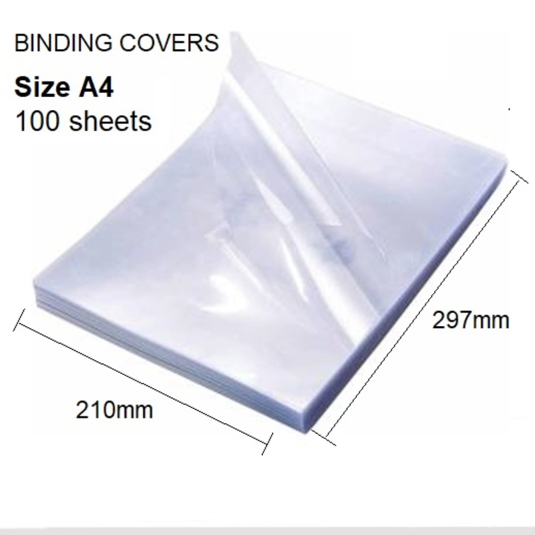 Clear PVC Sheets A4 / A3 sizes, 200 Micron x100 Pack, Spiral cover and Binding - Διαφάνειες Σπιράλ