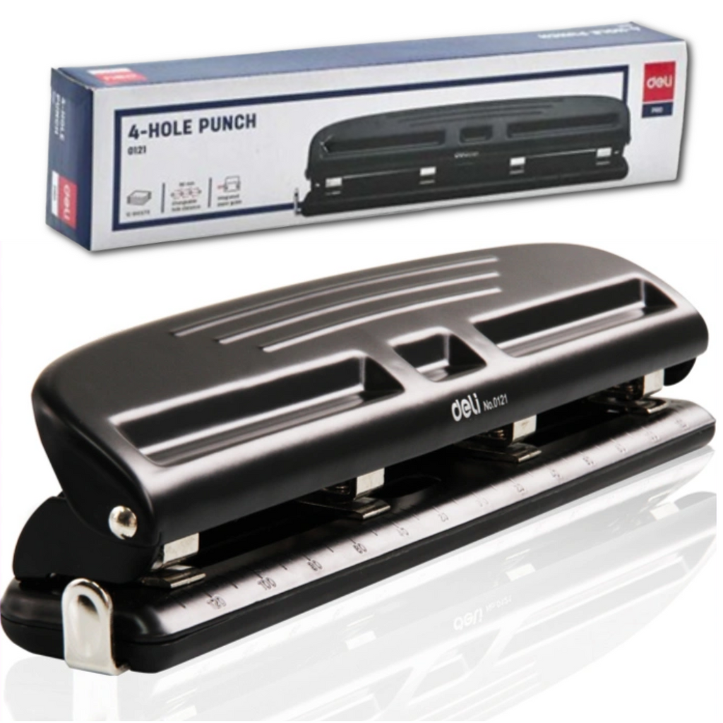 Deli 4 Hole Paper Punch 8 - Up to 15 Sheet Capacity - Τρυπητήρι 4 Τρύπες Γραφείου