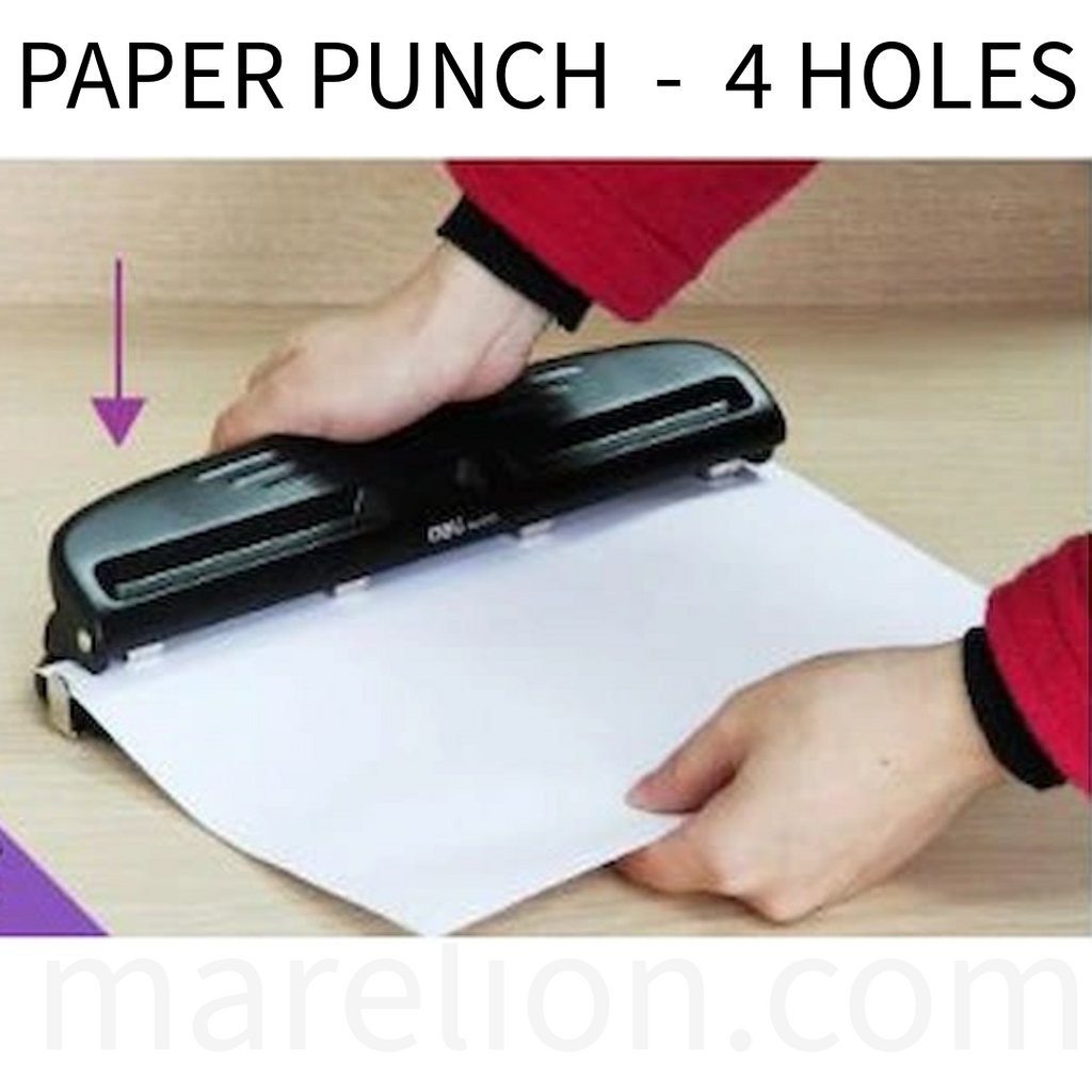 Deli 4 Hole Paper Punch 8 - Up to 15 Sheet Capacity - Τρυπητήρι 4 Τρύπες Γραφείου