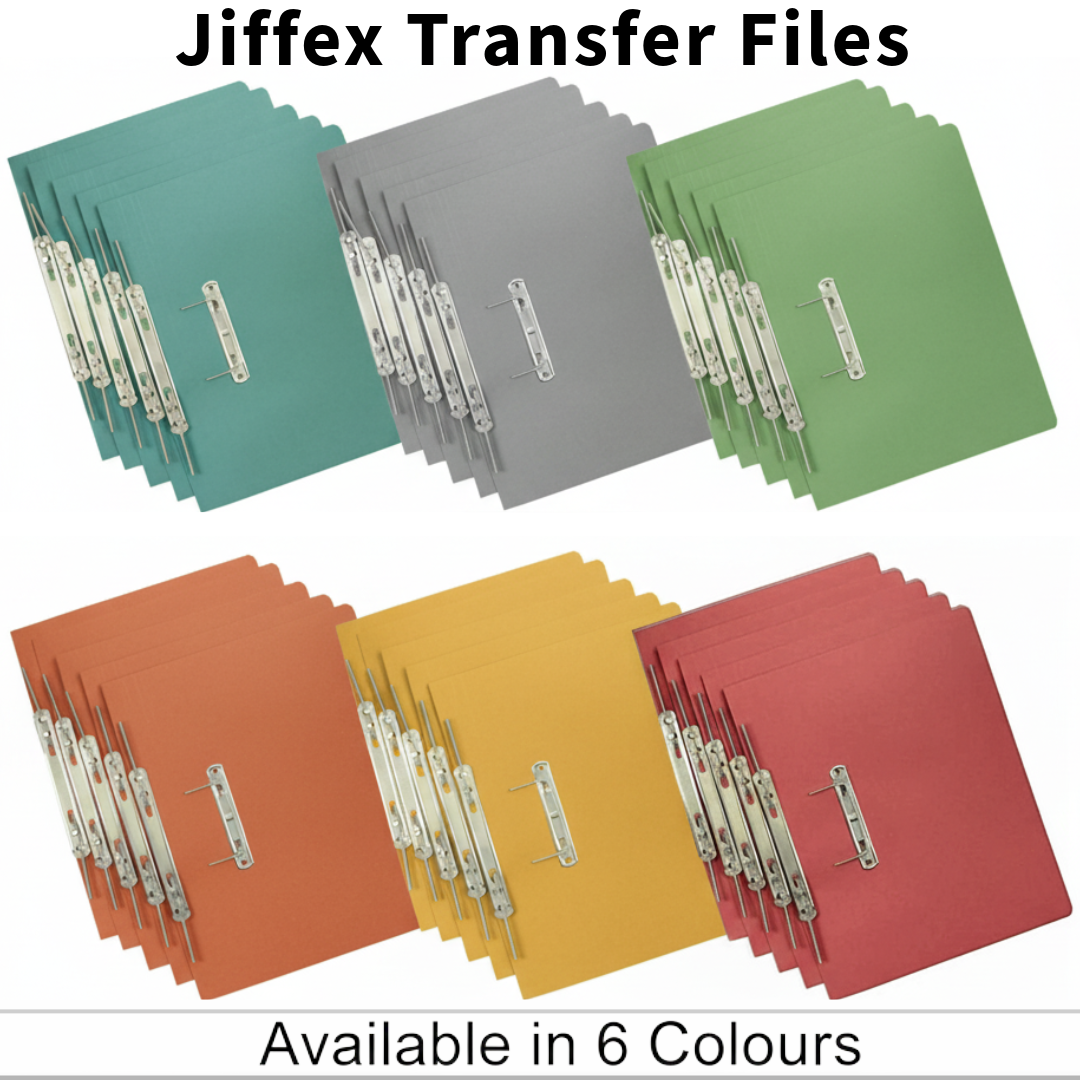 EASTLIGHT Jiffex Transfer Files Foolscap, 6 Colors, giffex files