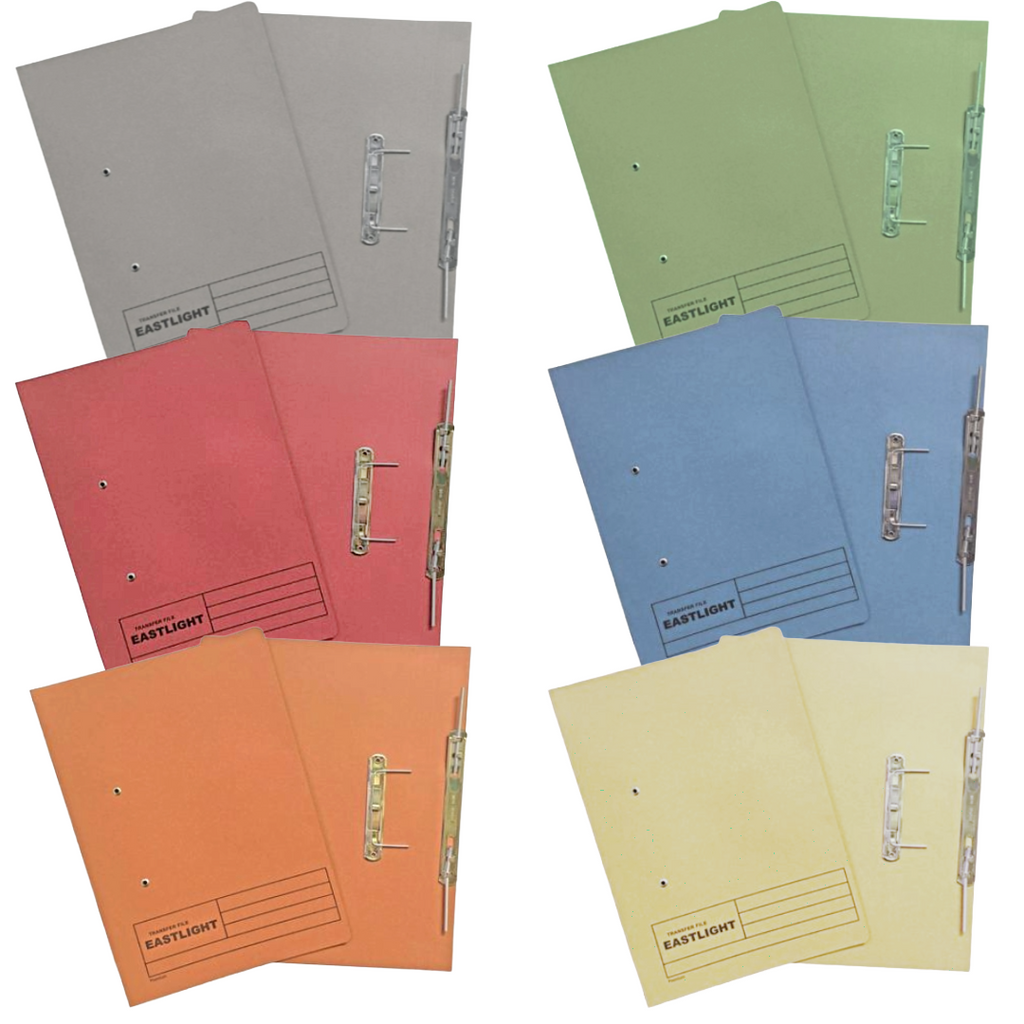 EASTLIGHT Jiffex Transfer Files Foolscap, 6 Colors, giffex files