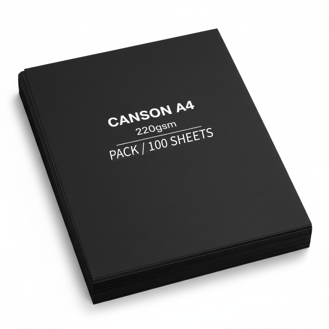 Canson Paper A4 Black 220gsm Pack of 10 / 100 Sheets - Χαρτόνια Τέχνης Drawing Sketch Χειροτεχνία
