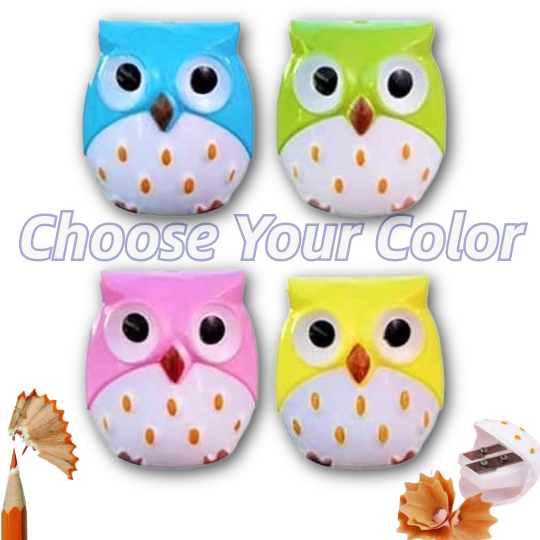 Owl Double Sharpener 5cm - Διπλή Ξύστρα Κουκουβάγια για Κανονικά Μολύβια