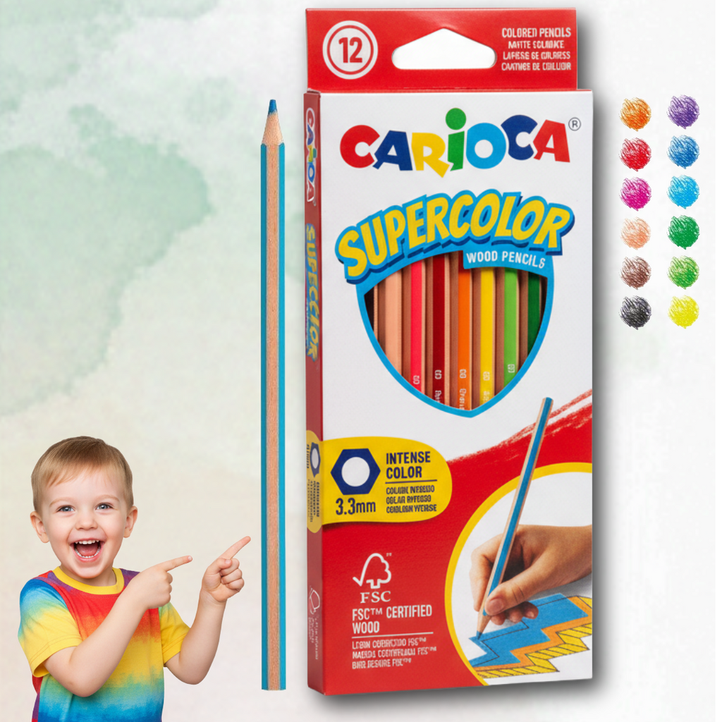 Carioca 12 pack Hexagonal Coloring Pencils - Χρωματιστά Μολύβια