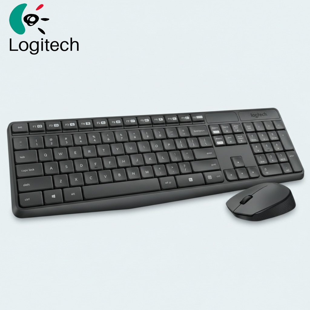 Logitech Cordless Combo, Keyboard + Mouse set,  MK235 Greek (920-007915) - Ασύρματο Πληκτρολόγιο και Ποντίκι Ελληνικά