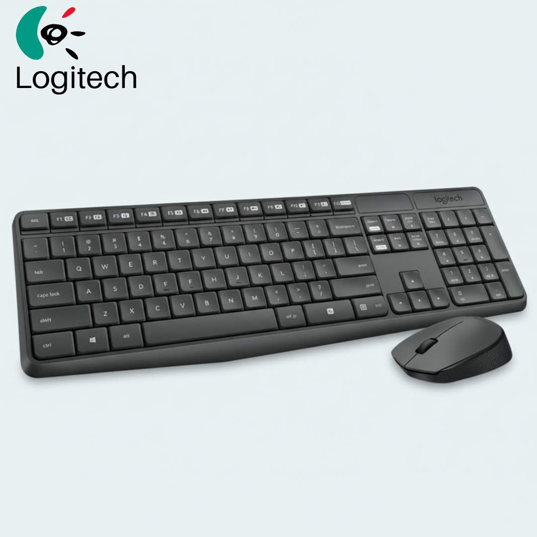 Logitech Cordless Combo, Keyboard + Mouse set,  MK235 Greek (920-007915) - Ασύρματο Πληκτρολόγιο και Ποντίκι Ελληνικά