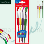 Faber-Castell Soft Grip Brush Set 4 Basic - Πινέλο Ζωγραφικής Φρουτάκια
