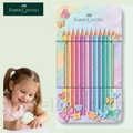 Faber-Castell Sparkle Pastel Colored Pencils 12Pcs - Μολύβια Ποικιλία Χρωμάτων 12 Τεμάχια σε μεταλλική κασετίνα